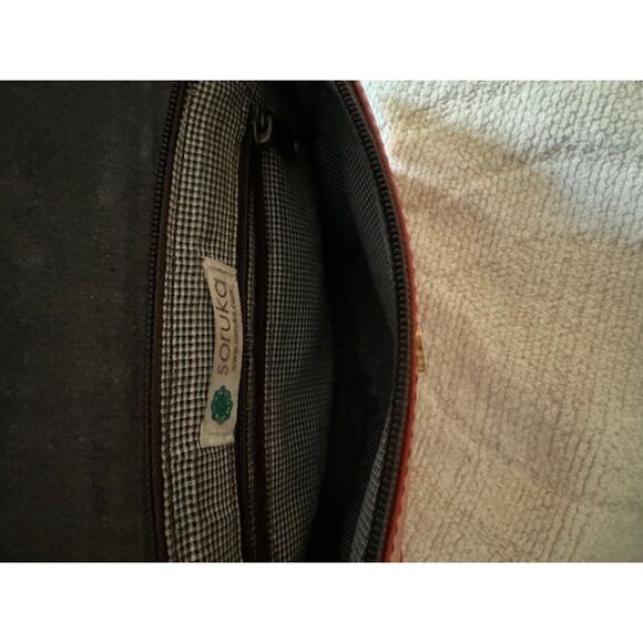 Soruka Women's Saddle clutch, multicolor, animal print, wristlet. - Picture 6 of 14